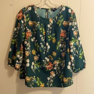 Talbots, multi-color, flower-patterned blouse! Perfect for summer evenings! SP